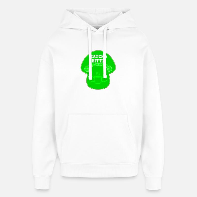 CHAMPIGNONS AU THÉ MATCHA - Sweat à capuche unisexe Stanley/Stella Oversized - blanc