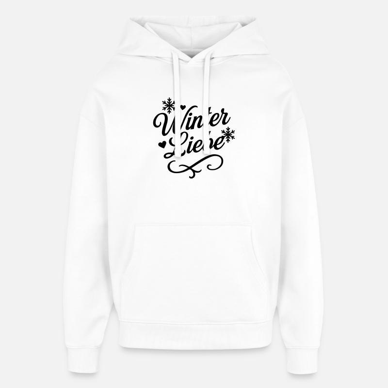 Dicton d’amour d’hiver - Sweat à capuche unisexe Stanley/Stella Oversized - blanc