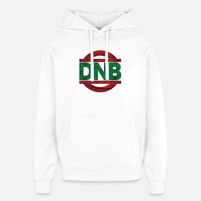 DnB Vibe Timbre RougeVert - Sweat à capuche unisexe Stanley/Stella Oversized - blanc