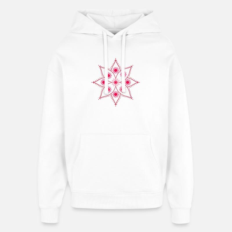 Mandala Rosace Rose Intense - Sweat à capuche unisexe Stanley/Stella Oversized - blanc