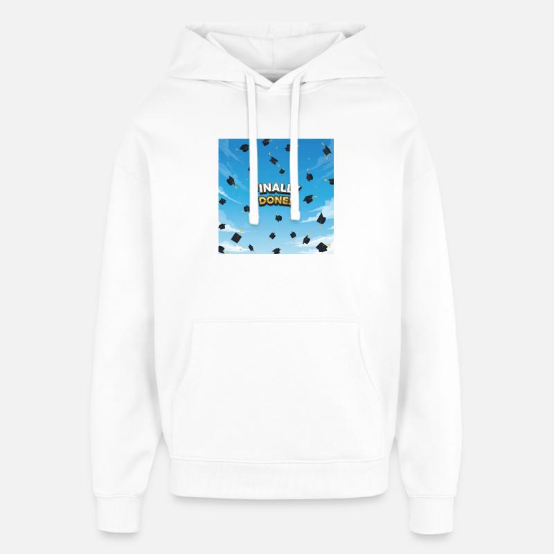 Enfin terminé, dernière célébration - Sweat à capuche unisexe Stanley/Stella Oversized - blanc