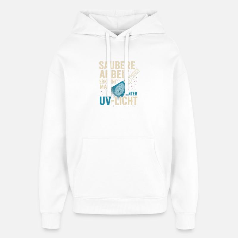 Travail propre sous lumière UV - Sweat à capuche unisexe Stanley/Stella Oversized - blanc