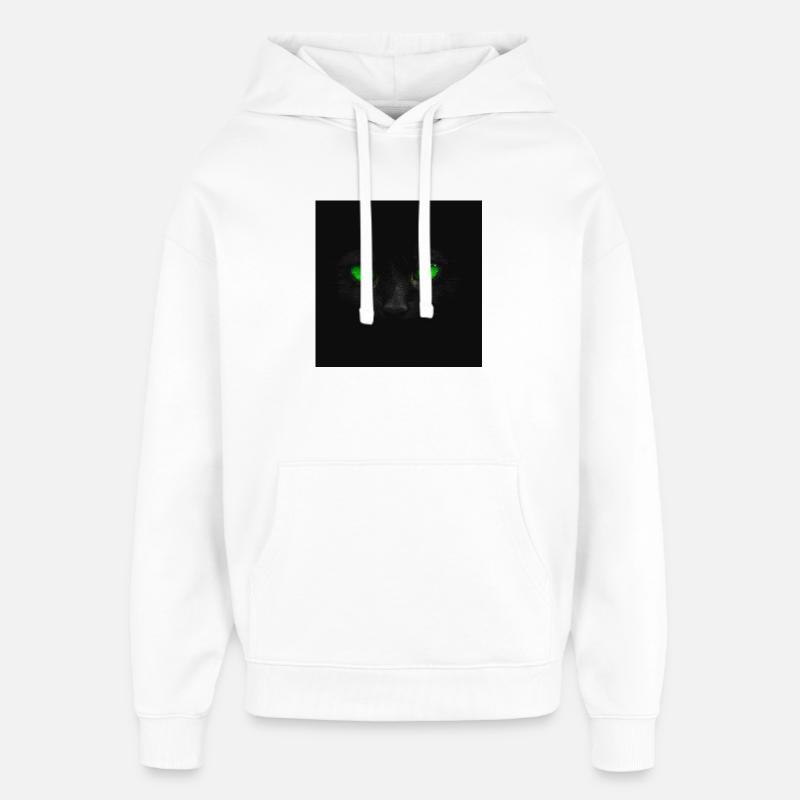 Des yeux verts dans l’obscurité - Sweat à capuche unisexe Stanley/Stella Oversized - blanc