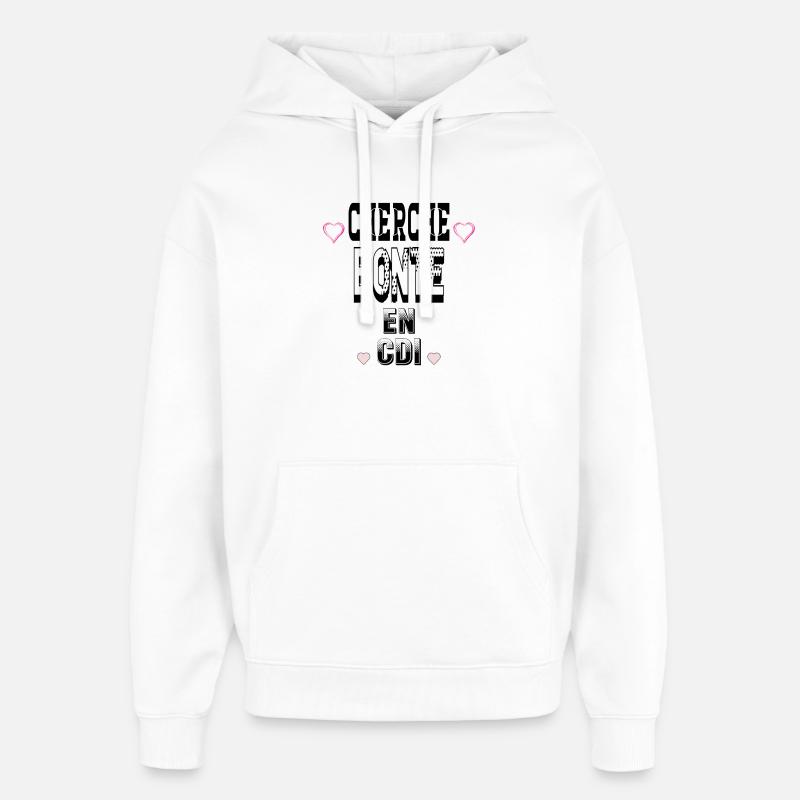 Cherche Bonté en CDI - Sweat à capuche unisexe Stanley/Stella Oversized - blanc