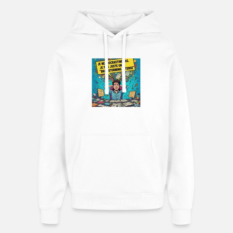 Brainstorming Intense Pop Art - Sweat à capuche unisexe Stanley/Stella Oversized - blanc