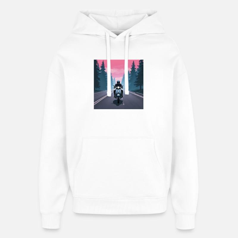 Motards en forêt - Sweat à capuche unisexe Stanley/Stella Oversized - blanc