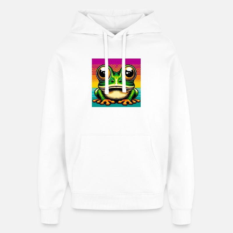 grenouille - Sweat à capuche unisexe Stanley/Stella Oversized - blanc