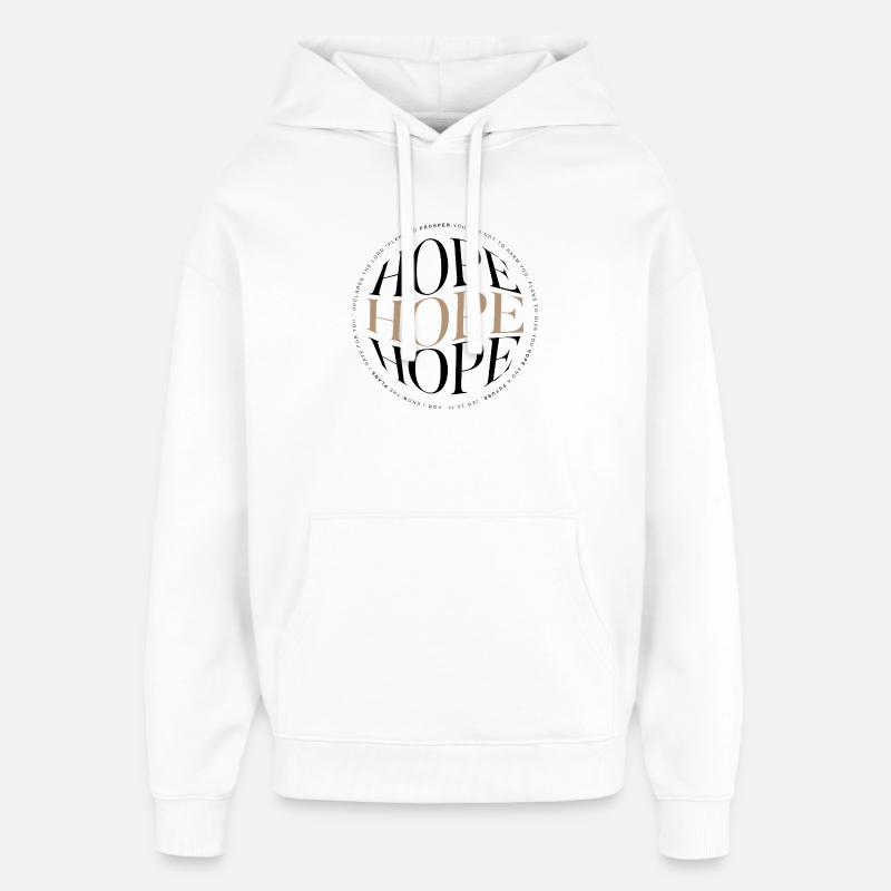 🌱L’espoir et l’avenir Jr 29:11 - Sweat à capuche unisexe Stanley/Stella Oversized - blanc