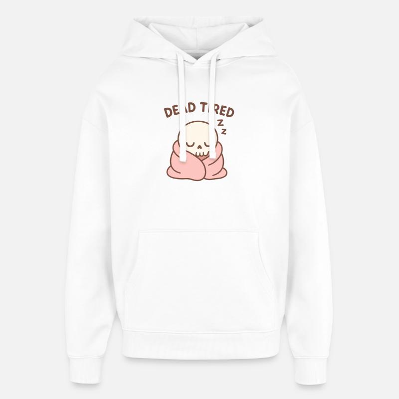 Crâne de sommeil fatigué mort - Sweat à capuche unisexe Stanley/Stella Oversized - blanc