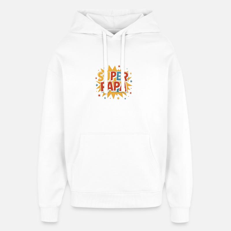 Super Dad Comic Burst Rétro - Sweat à capuche unisexe Stanley/Stella Oversized - blanc