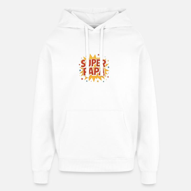 Super papa Comic Explosion - Sweat à capuche unisexe Stanley/Stella Oversized - blanc