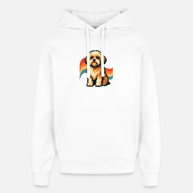 Shih Tzu Chien Rêve Arc-en-ciel - Sweat à capuche unisexe Stanley/Stella Oversized - blanc