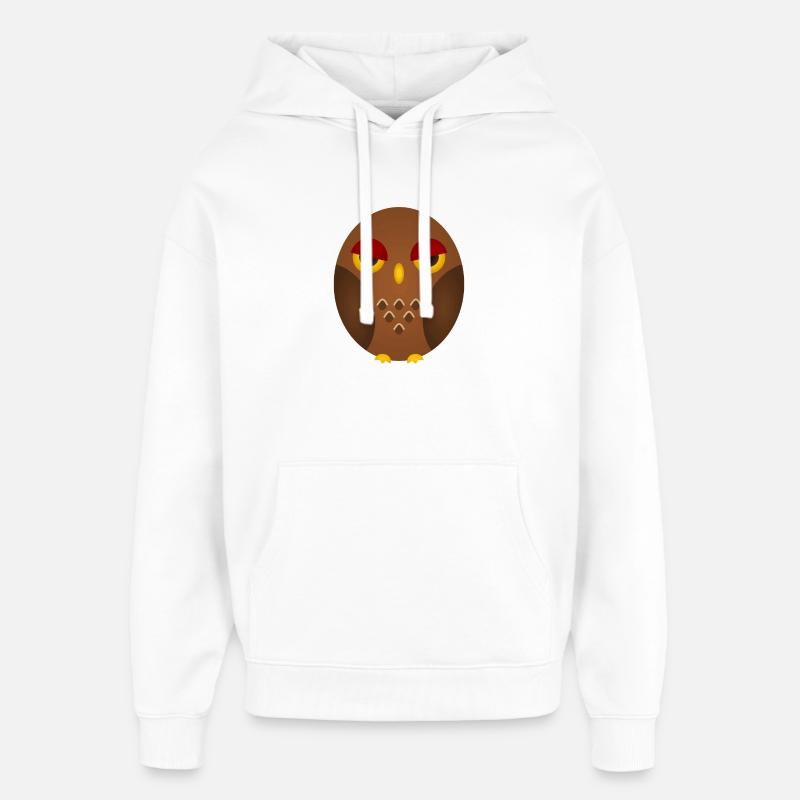 Grumpy Owl Silhouette - Sweat à capuche unisexe Stanley/Stella Oversized - blanc