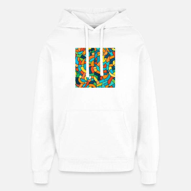 Nœud de couleur Tangle - Sweat à capuche unisexe Stanley/Stella Oversized - blanc
