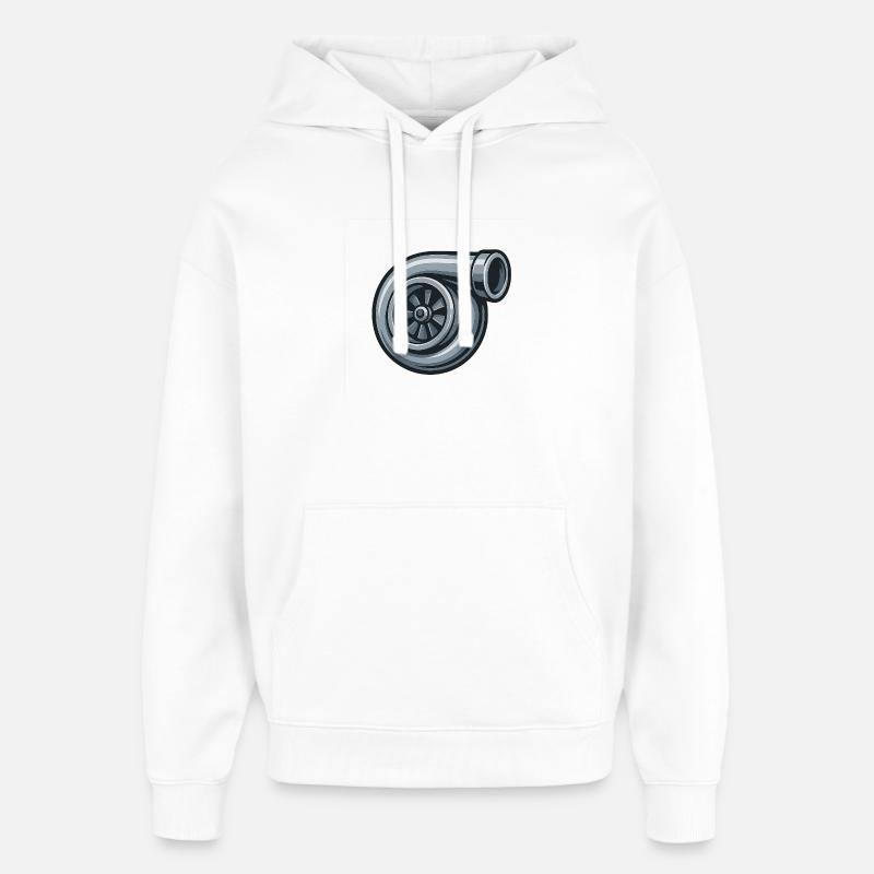Turbo graphique mécanique - Sweat à capuche unisexe Stanley/Stella Oversized - blanc