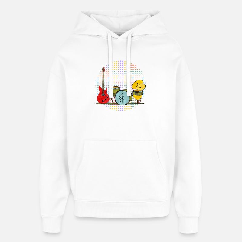 Instruments de musique - Sweat à capuche unisexe Stanley/Stella Oversized - blanc