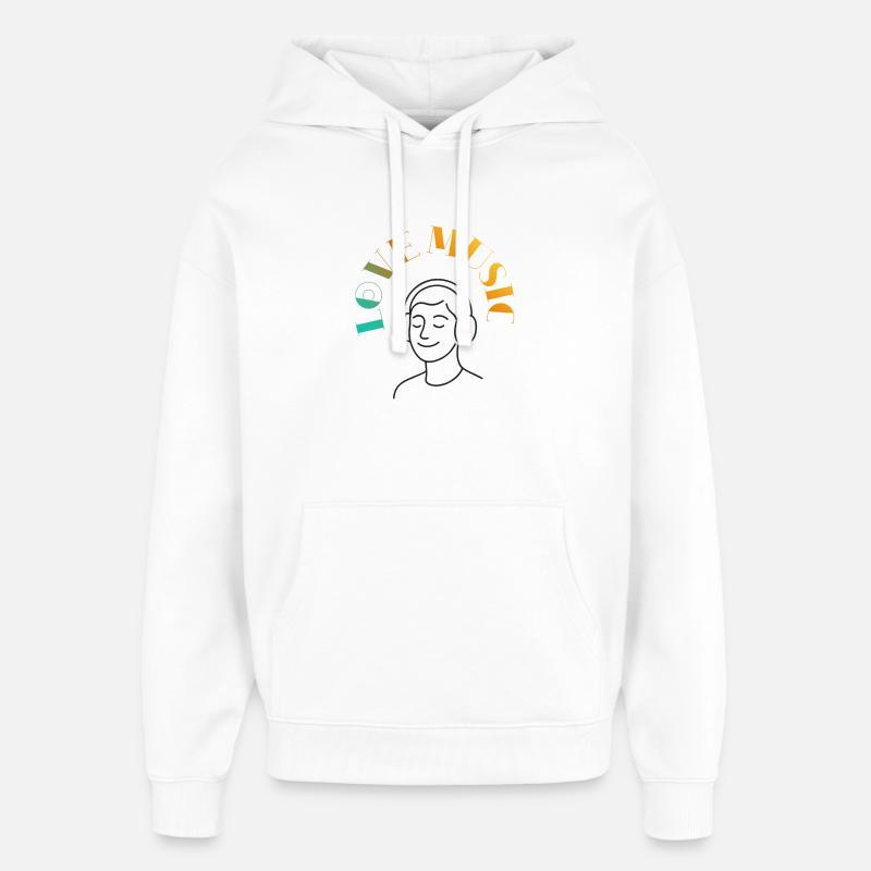 Musique live avec écouteurs - Sweat à capuche unisexe Stanley/Stella Oversized - blanc