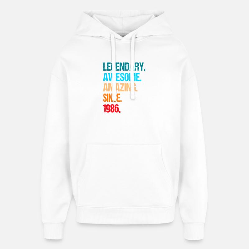 40e anniversaire 1986 - Sweat à capuche unisexe Stanley/Stella Oversized - blanc