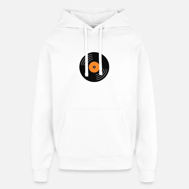 Vinyle d’étiquette orange - Sweat à capuche unisexe Stanley/Stella Oversized - blanc
