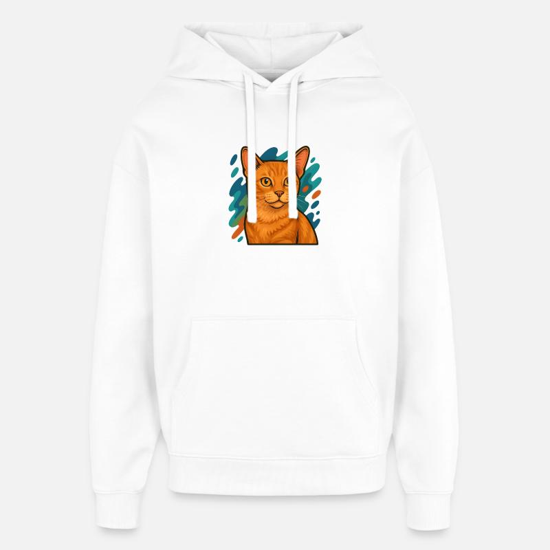 Illustration de chat mannois - Sweat à capuche unisexe Stanley/Stella Oversized - blanc