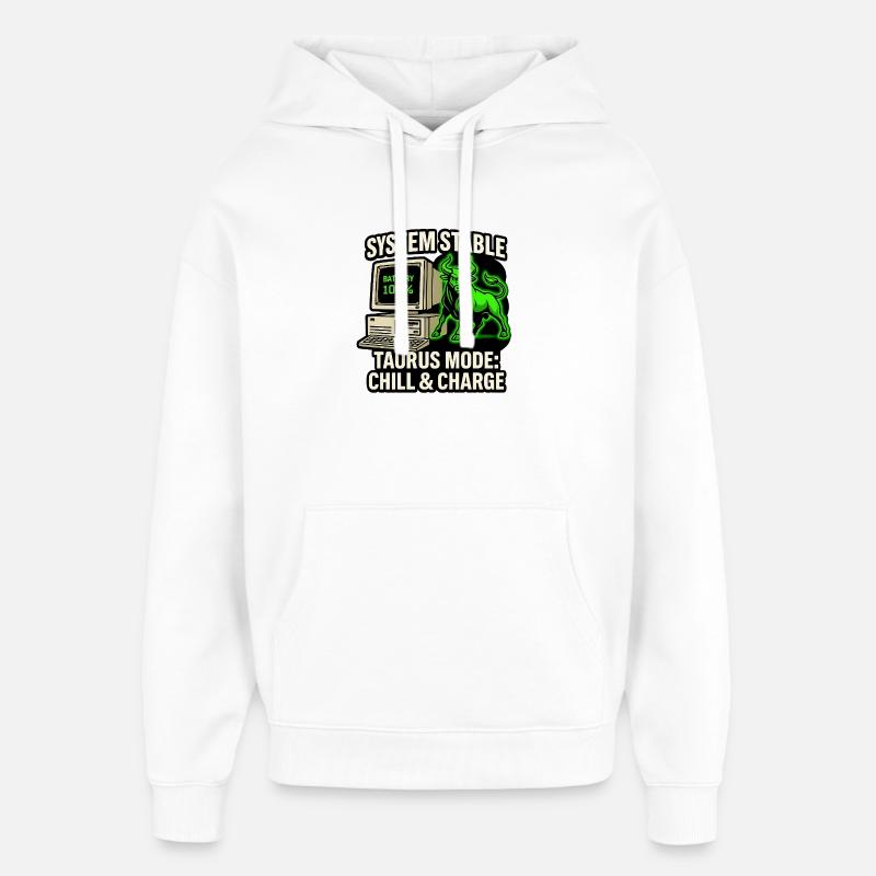 System Stable Taurus Mode Chill & Charge - Oversized Unisex Hoodie von Stanley/Stella - Weiß