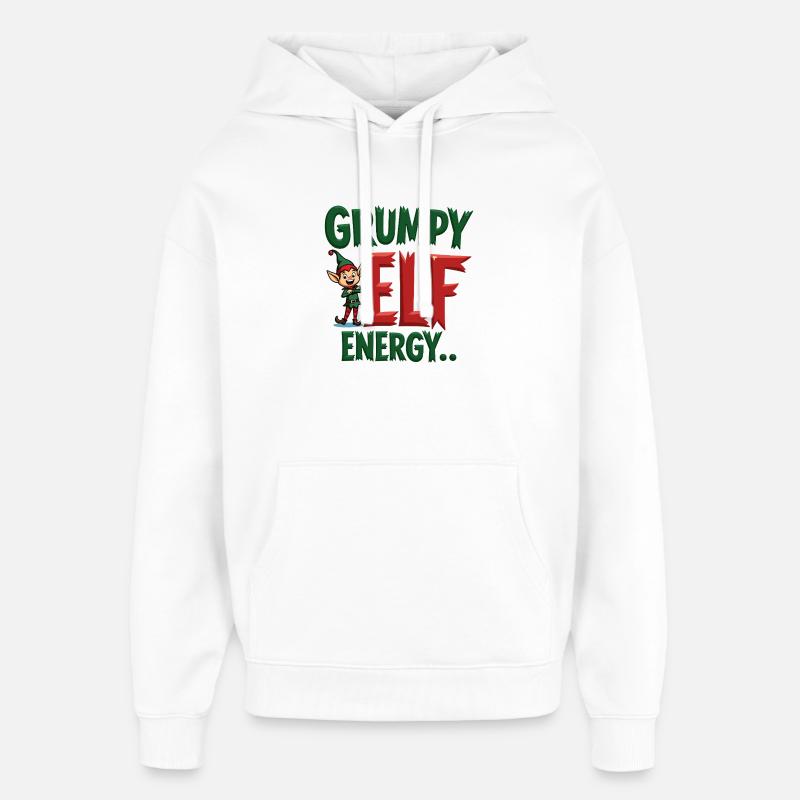 Elfe grincheux Énergie Diablotin grincheux - Sweat à capuche unisexe Stanley/Stella Oversized - blanc
