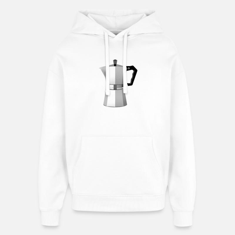 Café? - Sweat à capuche unisexe Stanley/Stella Oversized - blanc