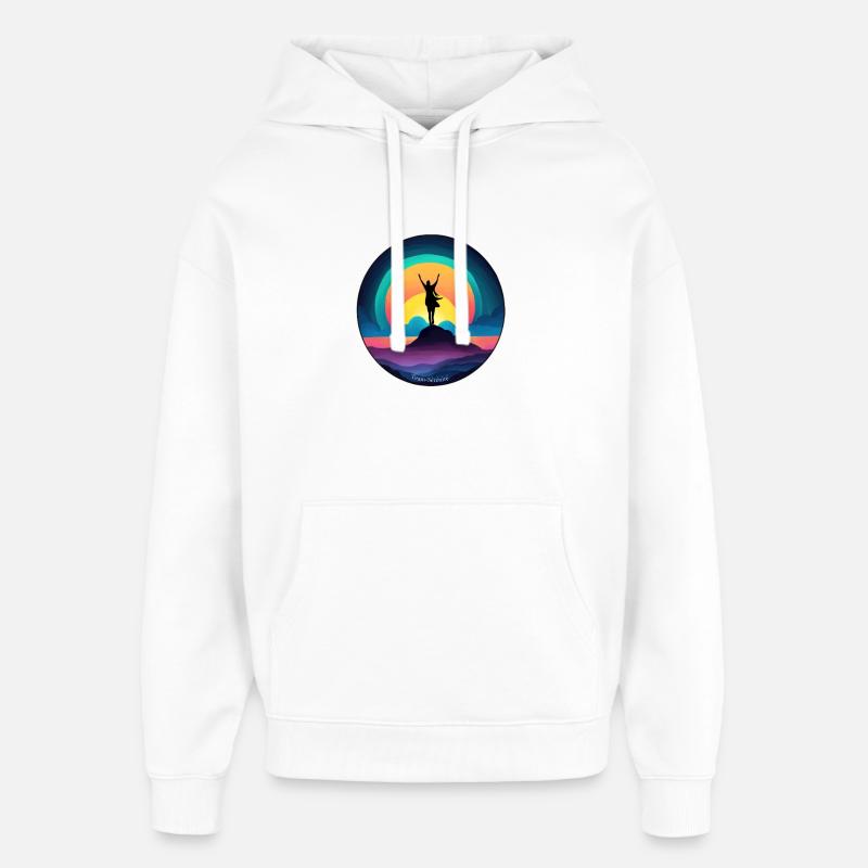 Sérénité au soleil levant - Sweat à capuche unisexe Stanley/Stella Oversized - blanc