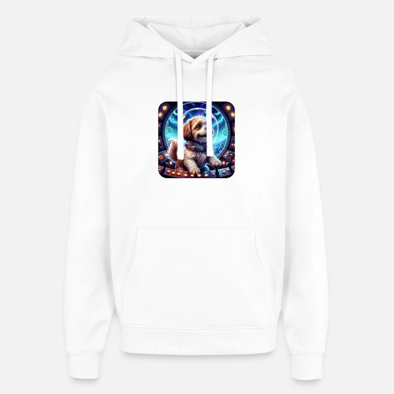 Petit Cosmique dans la capsule spatiale - Sweat à capuche unisexe Stanley/Stella Oversized - blanc