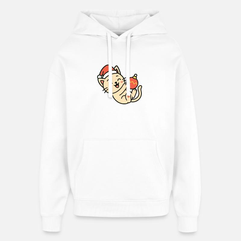 Kätzchen Weihnachtsspaß Weihnachtskugel - Oversized Unisex Hoodie von Stanley/Stella - Weiß