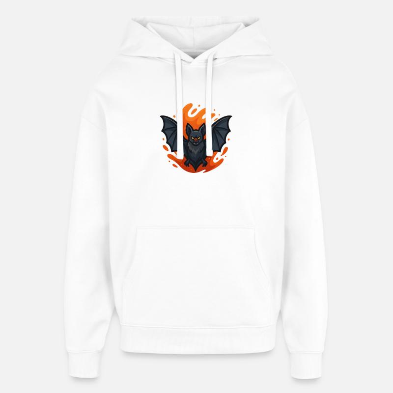 Emblème de la chauve-souris vampire - Sweat à capuche unisexe Stanley/Stella Oversized - blanc