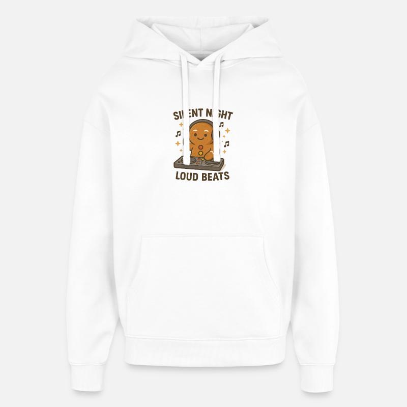 Silence Night Beats forts - Sweat à capuche unisexe Stanley/Stella Oversized - blanc