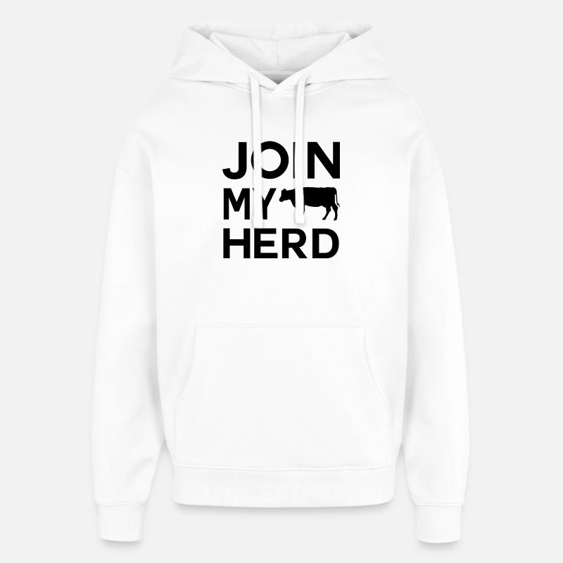 Bauer Design Rejoins mon troupeau - Sweat à capuche unisexe Stanley/Stella Oversized - blanc