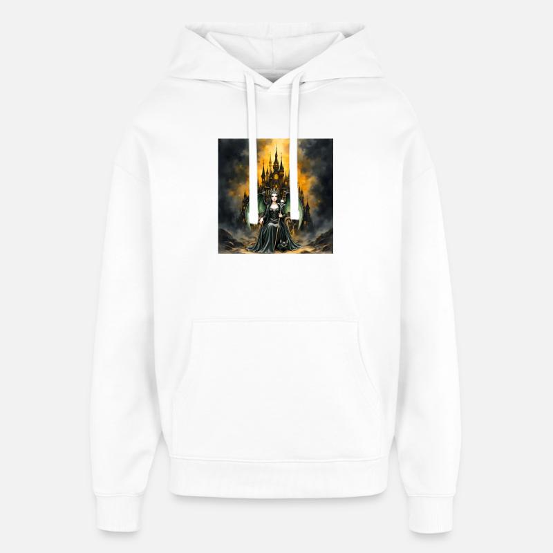 Winged sorceress before castle - Oversized Unisex Hoodie by Stanley/Stella - white