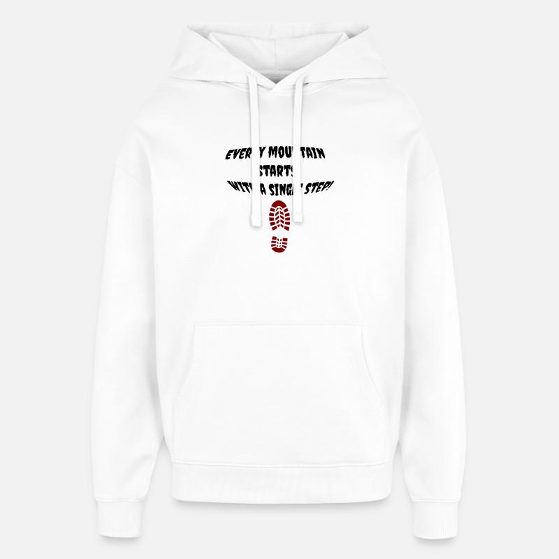 first_step - Sweat à capuche unisexe Stanley/Stella Oversized - blanc