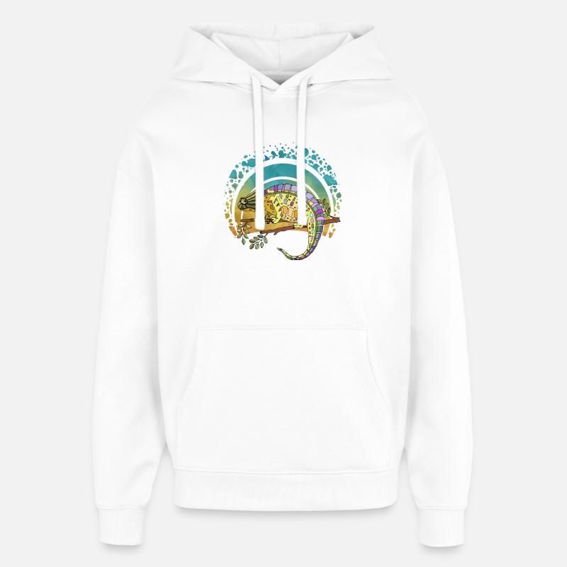 Caméléon - Sweat à capuche unisexe Stanley/Stella Oversized - blanc