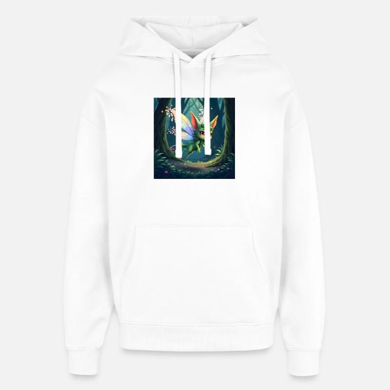 Forest Rainbow Dragon - Oversized Unisex Hoodie by Stanley/Stella - white