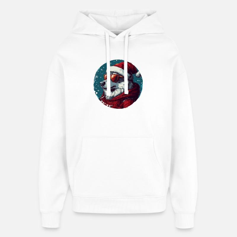 Noël de Noël Wolf Weihnachten - Sweat à capuche unisexe Stanley/Stella Oversized - blanc
