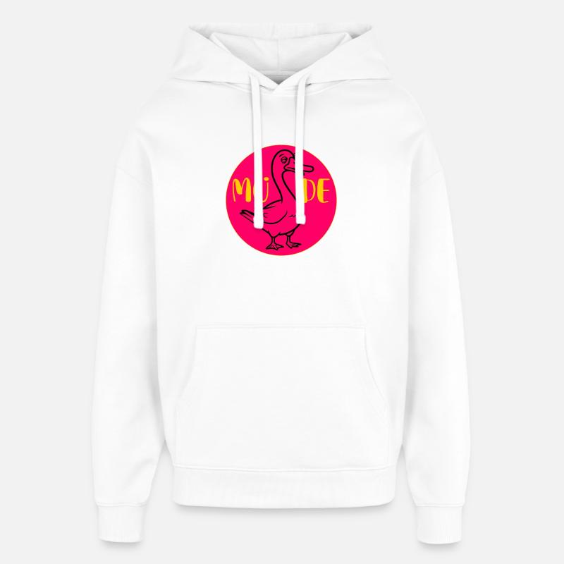 GANS GEESE Fatigué - Sweat à capuche unisexe Stanley/Stella Oversized - blanc