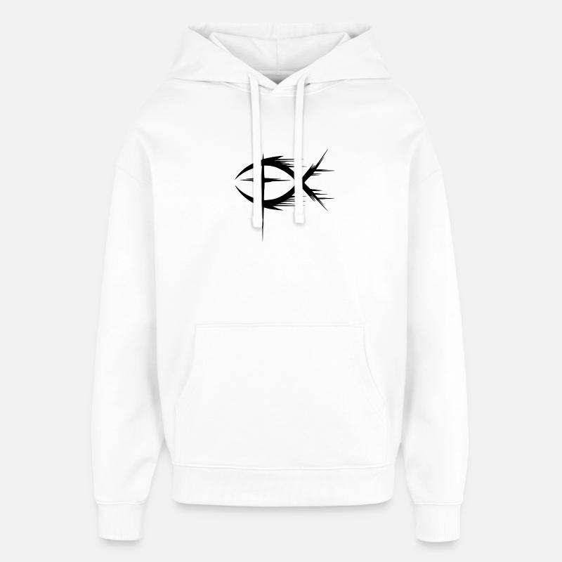 Symbole Poisson+Croix Moderne - Sweat à capuche unisexe Stanley/Stella Oversized - blanc