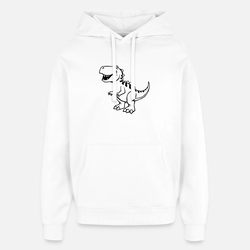 Dinosaur Black - Sweat à capuche unisexe Stanley/Stella Oversized - blanc