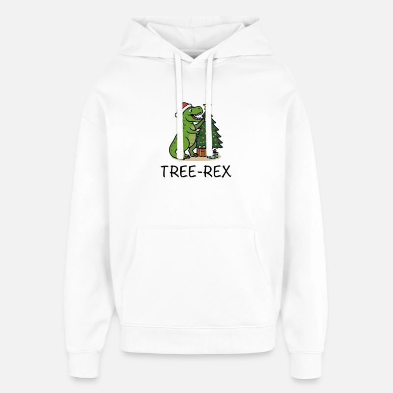 Tree-Rex – Style Noël moche - Sweat à capuche unisexe Stanley/Stella Oversized - blanc