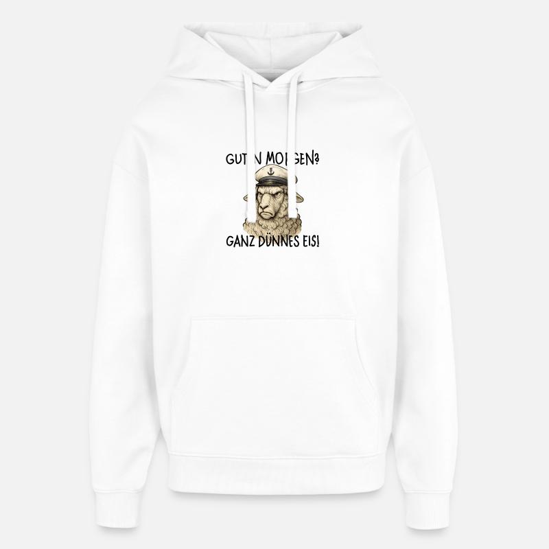 Capitaine des moutons Bonjour - Sweat à capuche unisexe Stanley/Stella Oversized - blanc