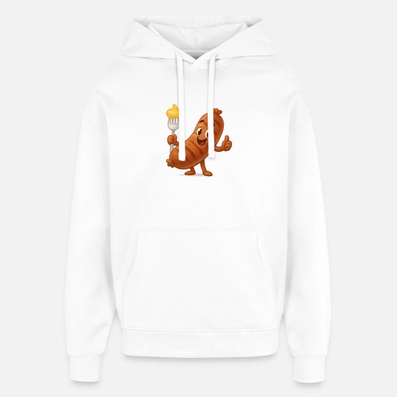 Dessin animé Saucisses à la moutarde - Sweat à capuche unisexe Stanley/Stella Oversized - blanc