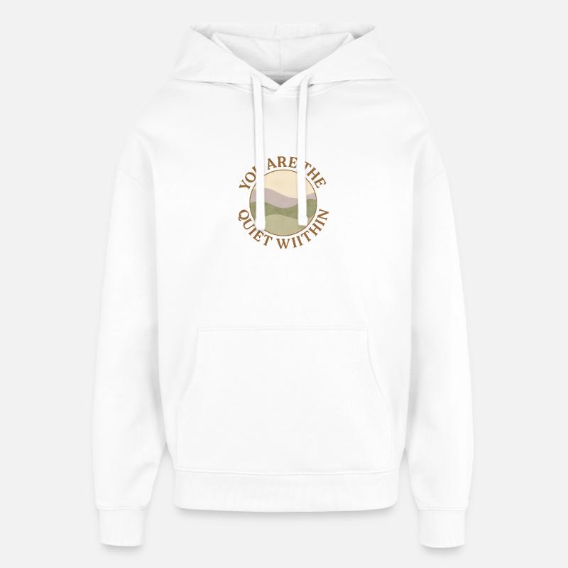Quiet Within Nature Hills Logo - Sweat à capuche unisexe Stanley/Stella Oversized - blanc