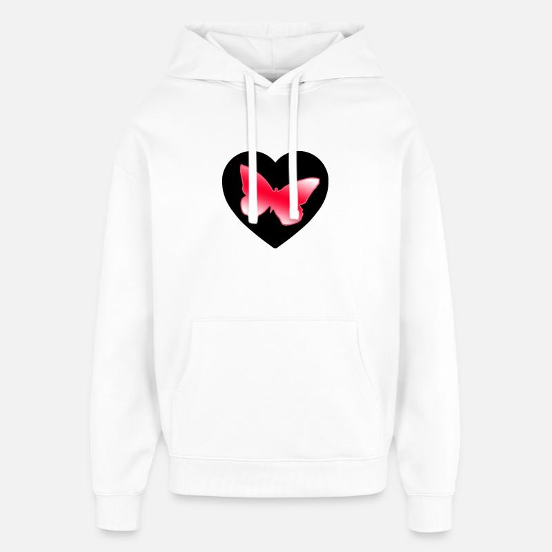 Papillons - Sweat à capuche unisexe Stanley/Stella Oversized - blanc