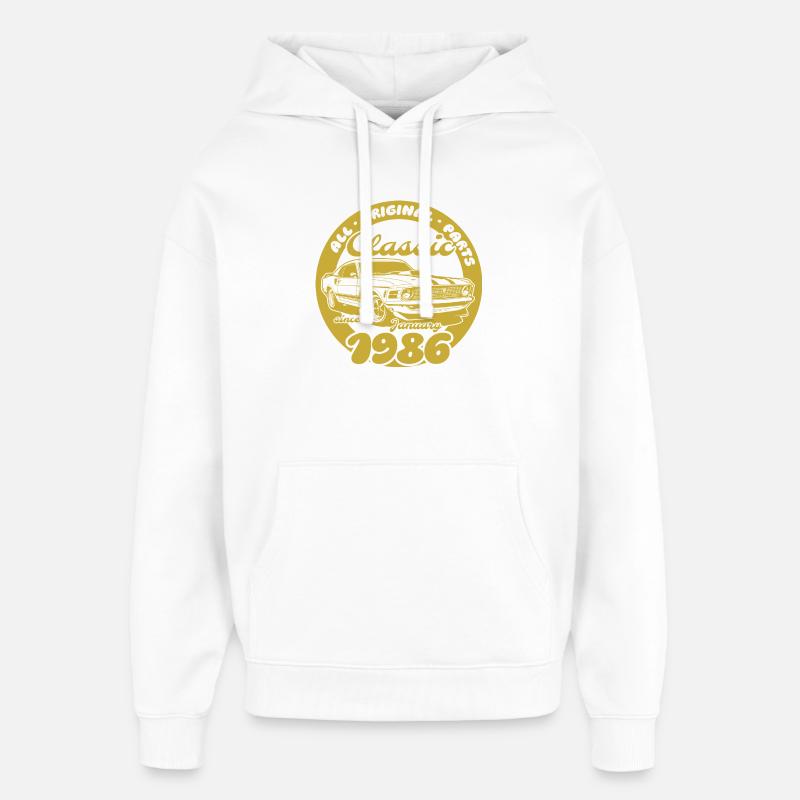 40e anniversaire - Classic Musclecar 01/1986 - Sweat à capuche unisexe Stanley/Stella Oversized - blanc