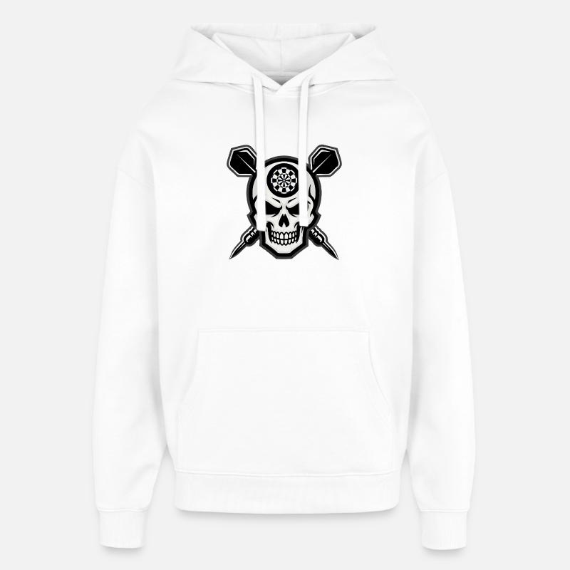 Dart Skull Pub Style - Sweat à capuche unisexe Stanley/Stella Oversized - blanc