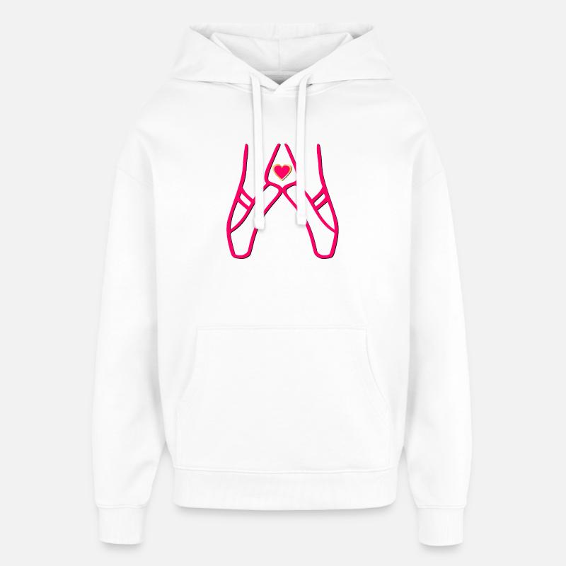 Danse ballette Pointe Shoes - Sweat à capuche unisexe Stanley/Stella Oversized - blanc