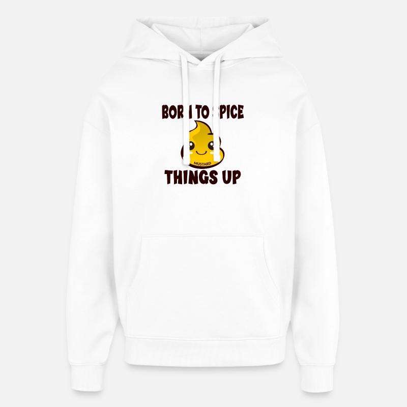 MOUTARDE DRÔLE - ÉPICE - Sweat à capuche unisexe Stanley/Stella Oversized - blanc